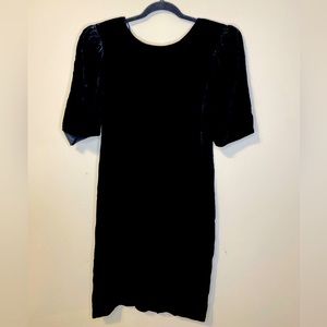 80s black velvet body on dress